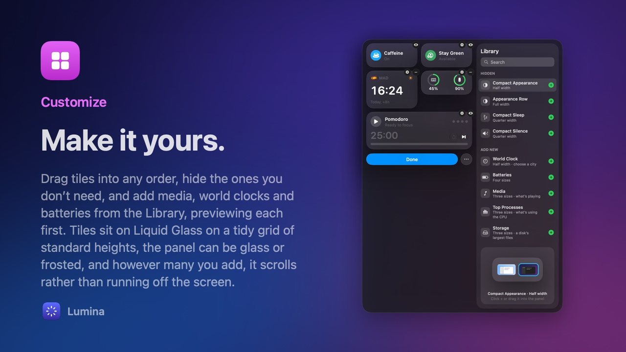 Customize: Make it yours.