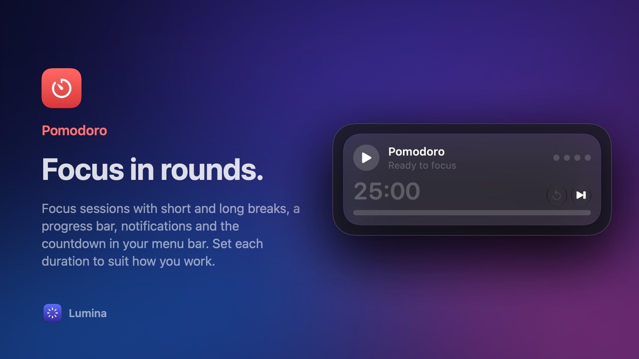 Pomodoro: Focus in rounds.